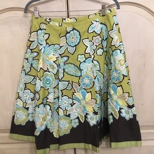 Talbots Collection Women’s Floral Print Lined Cotton Skirt Size 8